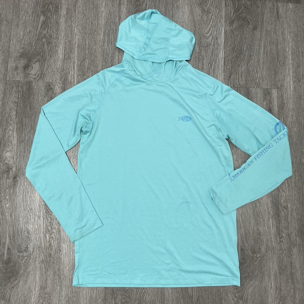 AFTCO Hoodie Mens Medium Long Sleeve American Fishing Tackle Performance Tech
